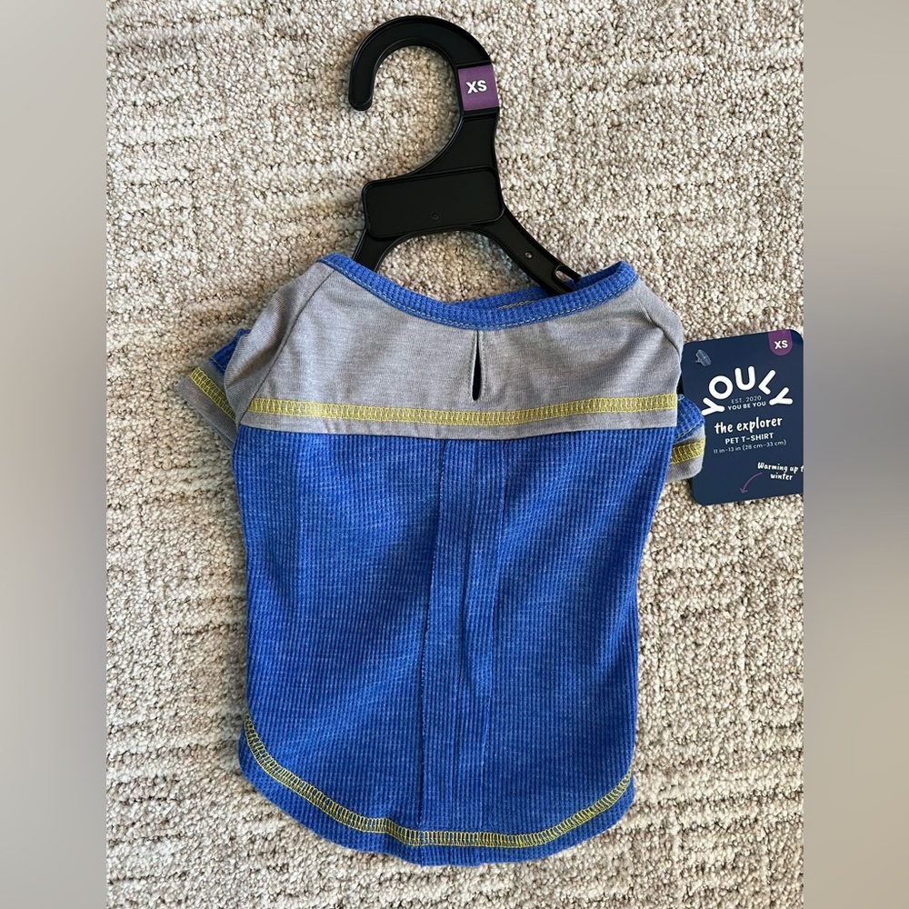 NWT‎ YOULY Waffle-Knit Raglan Explorer TShirt Shirt - Blue / Gray - XS 11”-13”